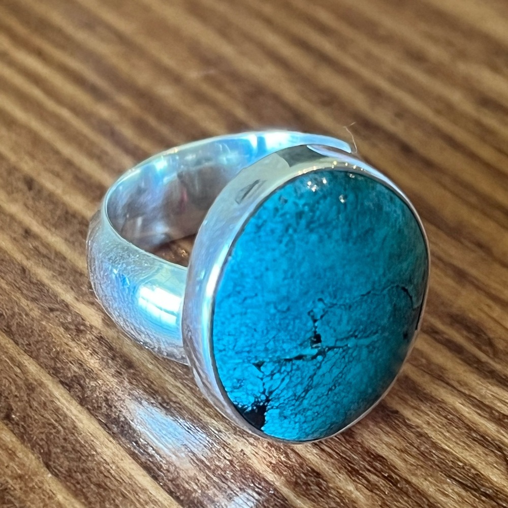 925 ss ring blue/turquoise color